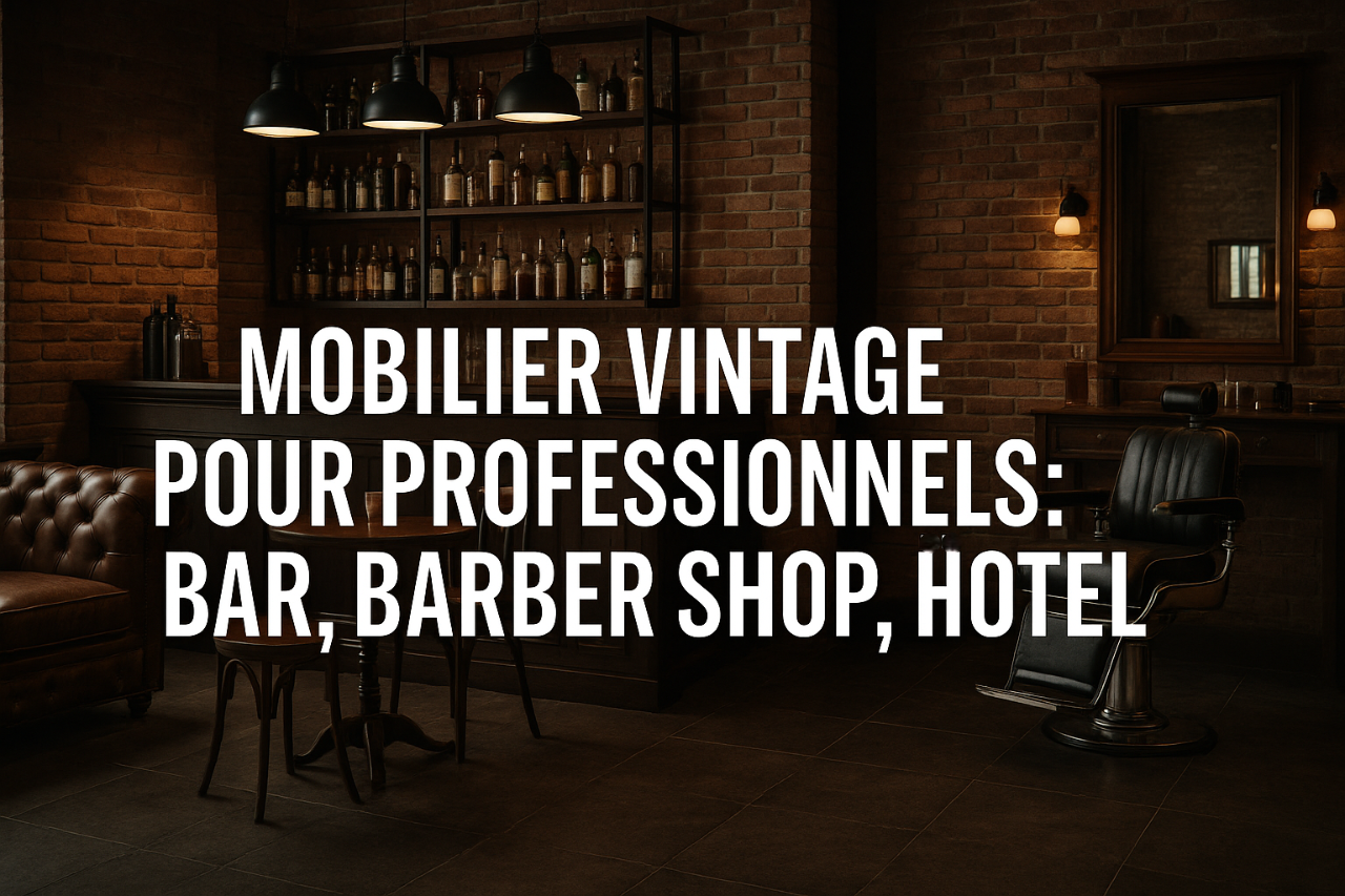 Mobilier vintage pour professionnels : bar, barber shop, hôtel