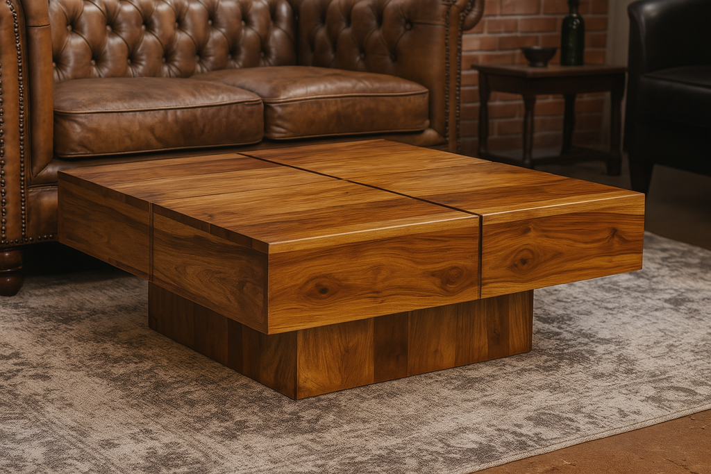 Table basse "Harlem 80" en bois d'acacia massif