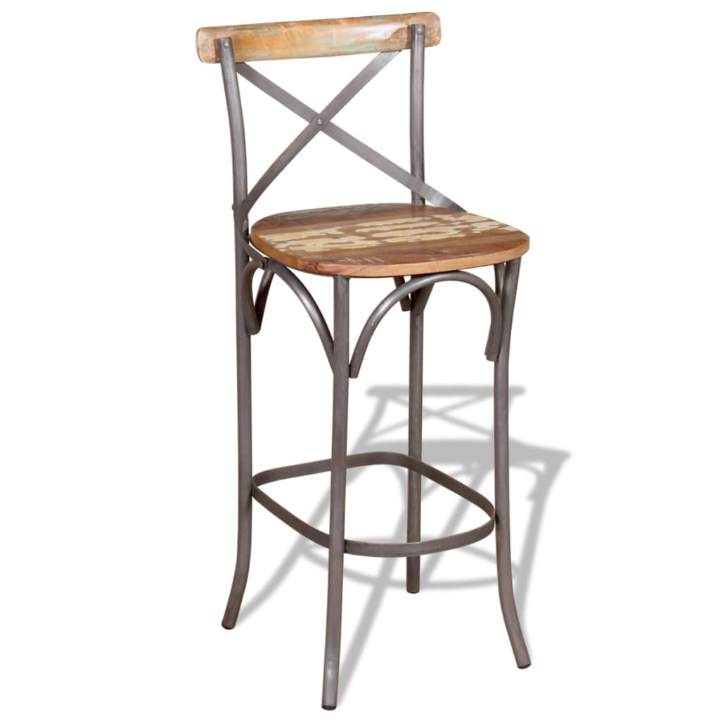 Tabouret De Bar Bois De Récupération Massif