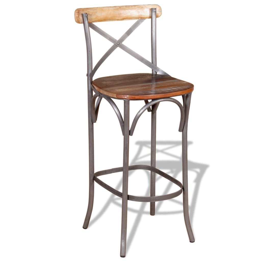 Tabouret De Bar Bois De Récupération Massif