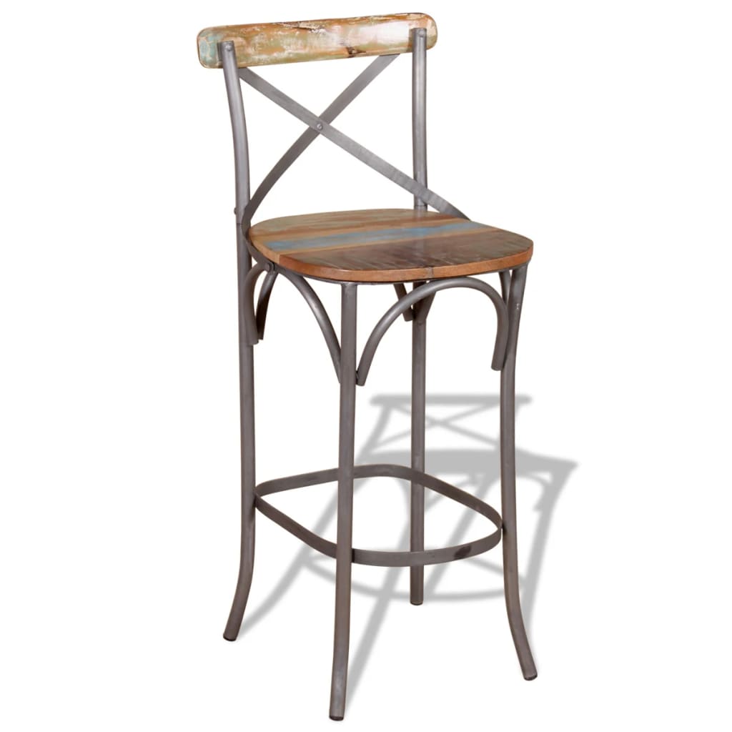 Tabouret De Bar Bois De Récupération Massif