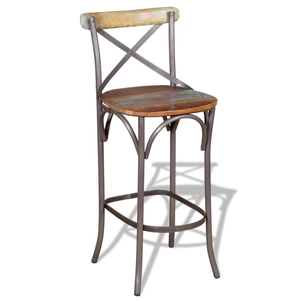 Tabouret De Bar Bois De Récupération Massif