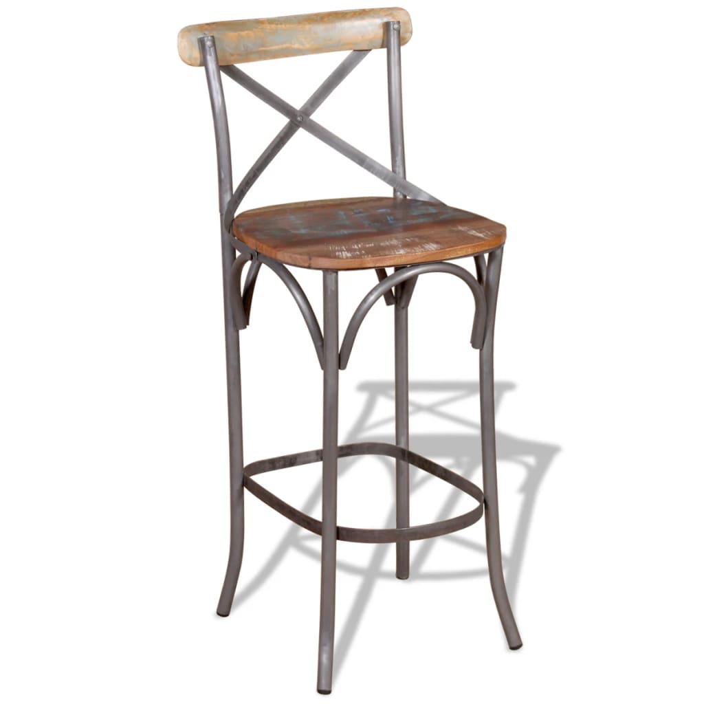 Tabouret De Bar Bois De Récupération Massif