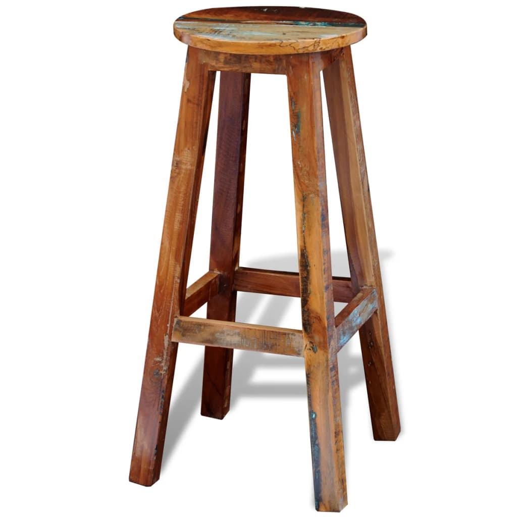 Tabouret De Bar Bois De Récupération Massif