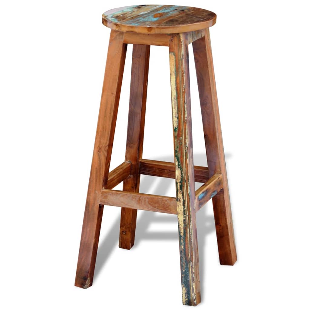 Tabouret De Bar Bois De Récupération Massif
