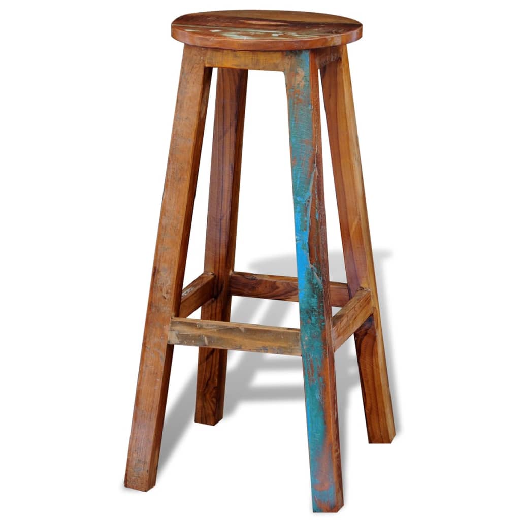 Tabouret De Bar Bois De Récupération Massif