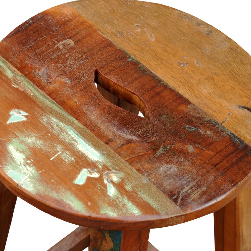 Tabouret De Bar Bois De Récupération Massif