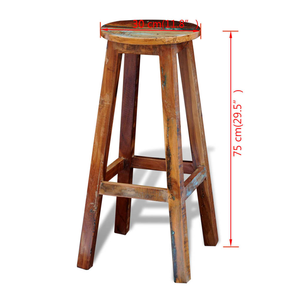 Tabouret De Bar Bois De Récupération Massif