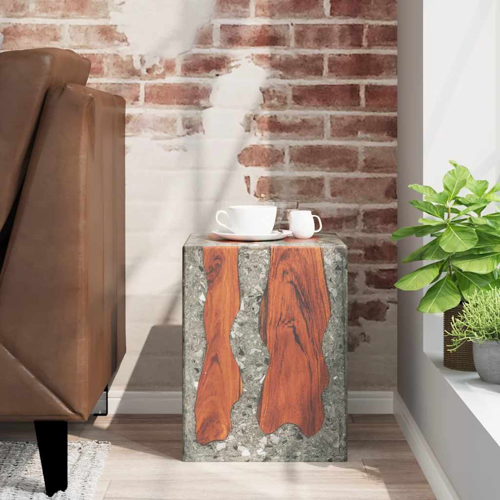 Tabouret Bois De Teck Massif Et Résine