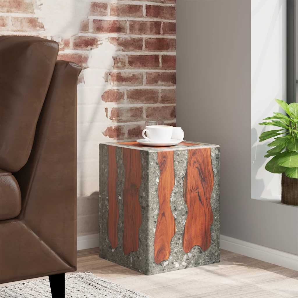 Tabouret Bois De Teck Massif Et Résine