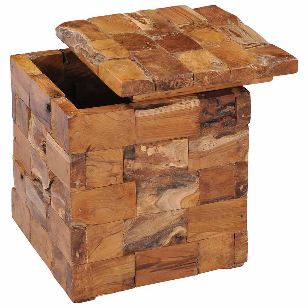 Tabouret De Rangement Bois De Teck Massif