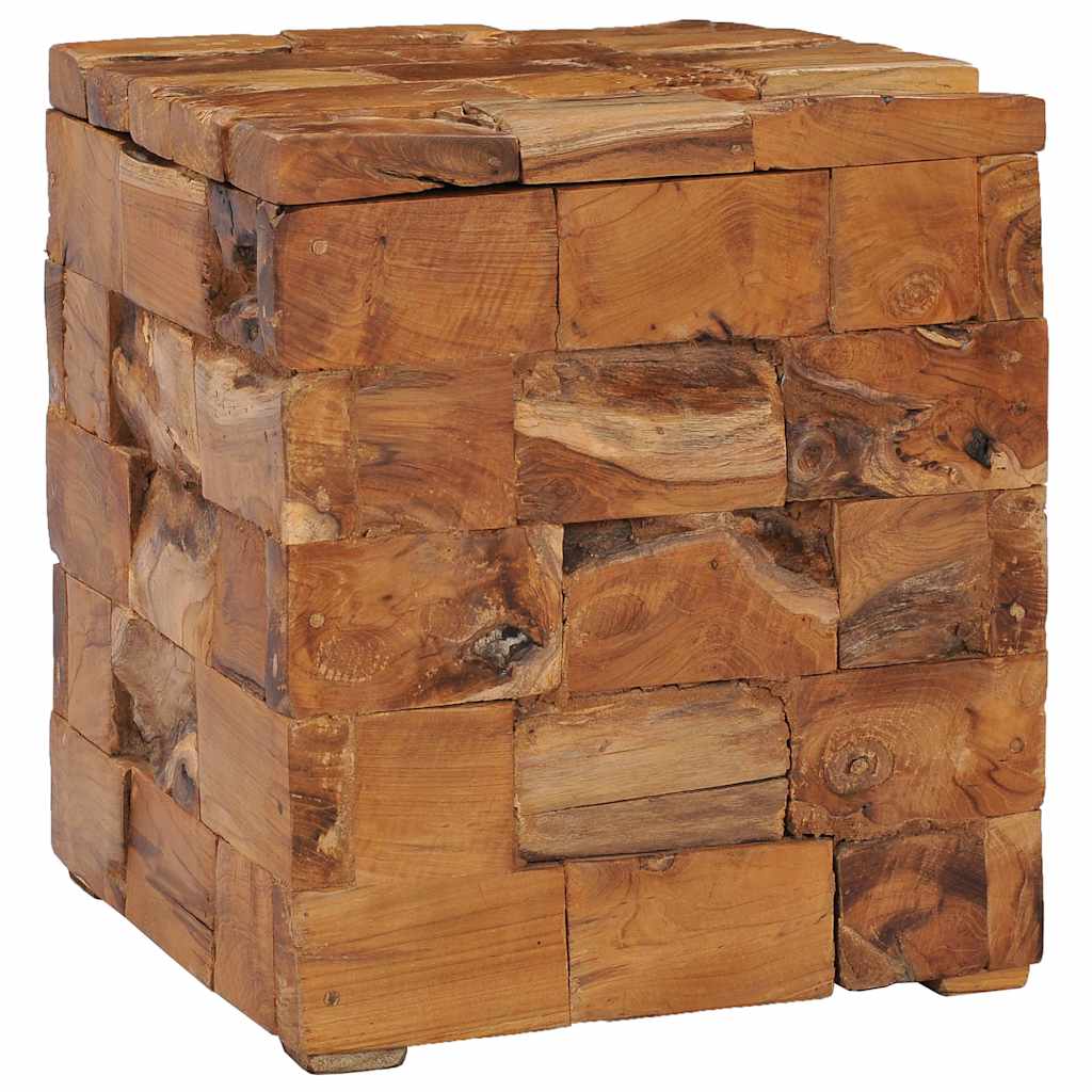Tabouret De Rangement Bois De Teck Massif