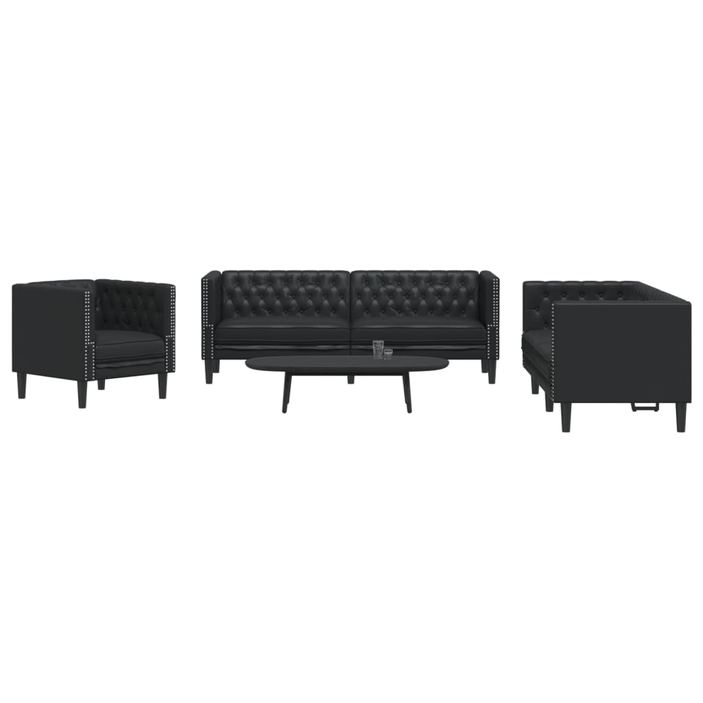 Ensemble De Canapé Chesterfield 2 Pcs Similicuir