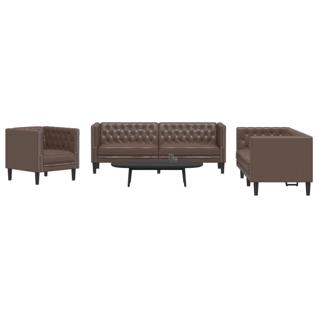 Ensemble De Canapé Chesterfield 2 Pcs Similicuir