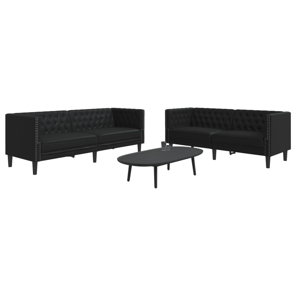 Ensemble De Canapé Chesterfield 2 Pcs Similicuir