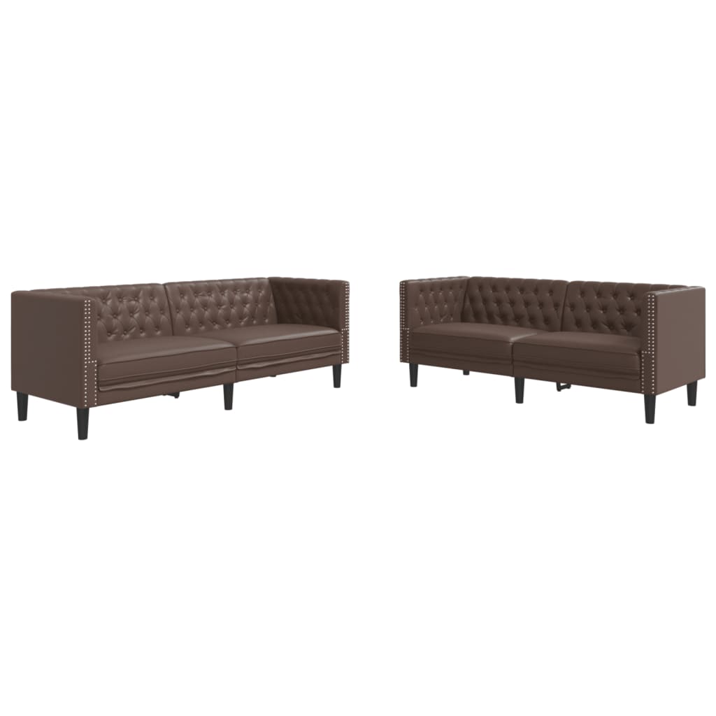 Ensemble De Canapé Chesterfield 2 Pcs Similicuir