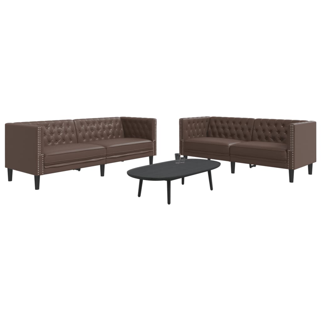 Ensemble De Canapé Chesterfield 2 Pcs Similicuir