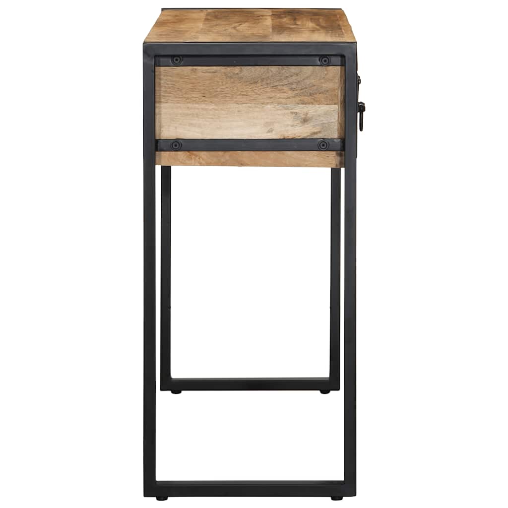 Table Console 100X35X75 Cm Bois De Manguier Massif Brut