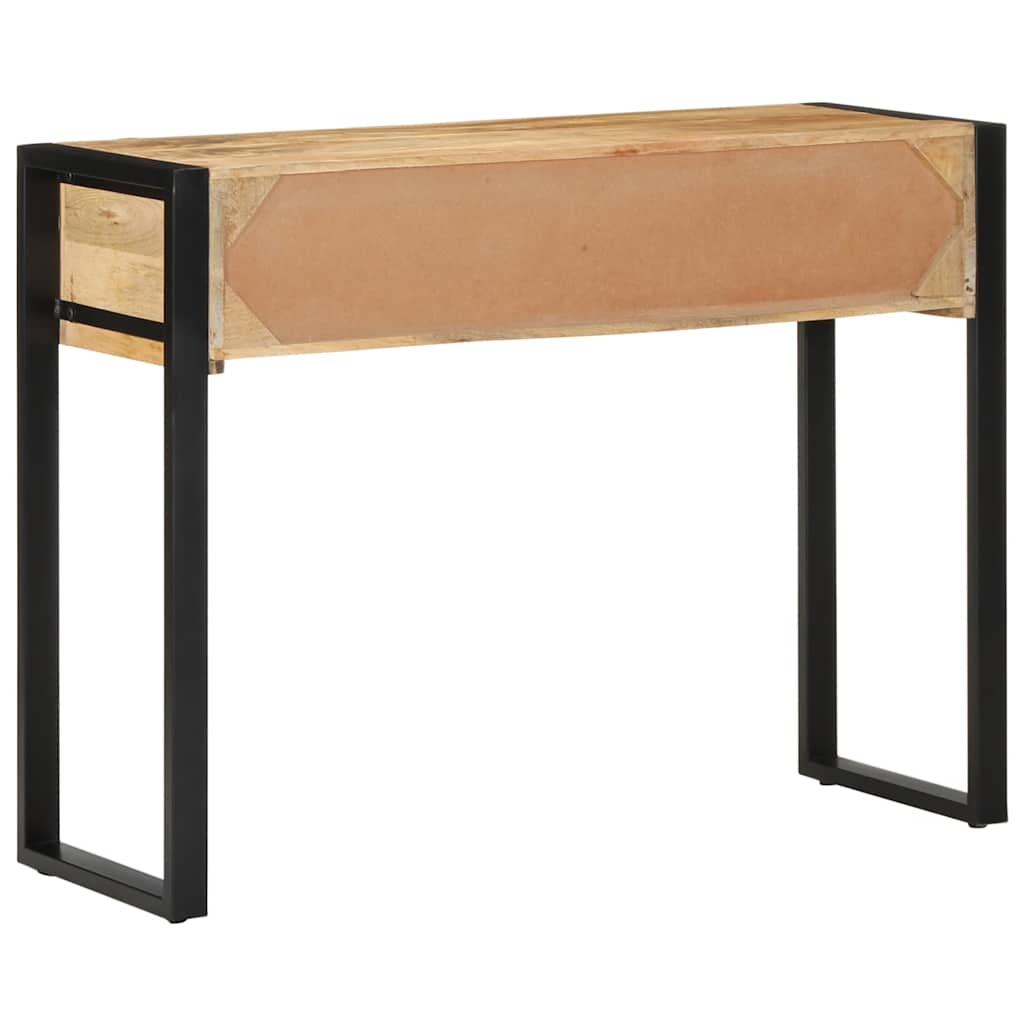 Table Console 100X35X75 Cm Bois De Manguier Massif Brut