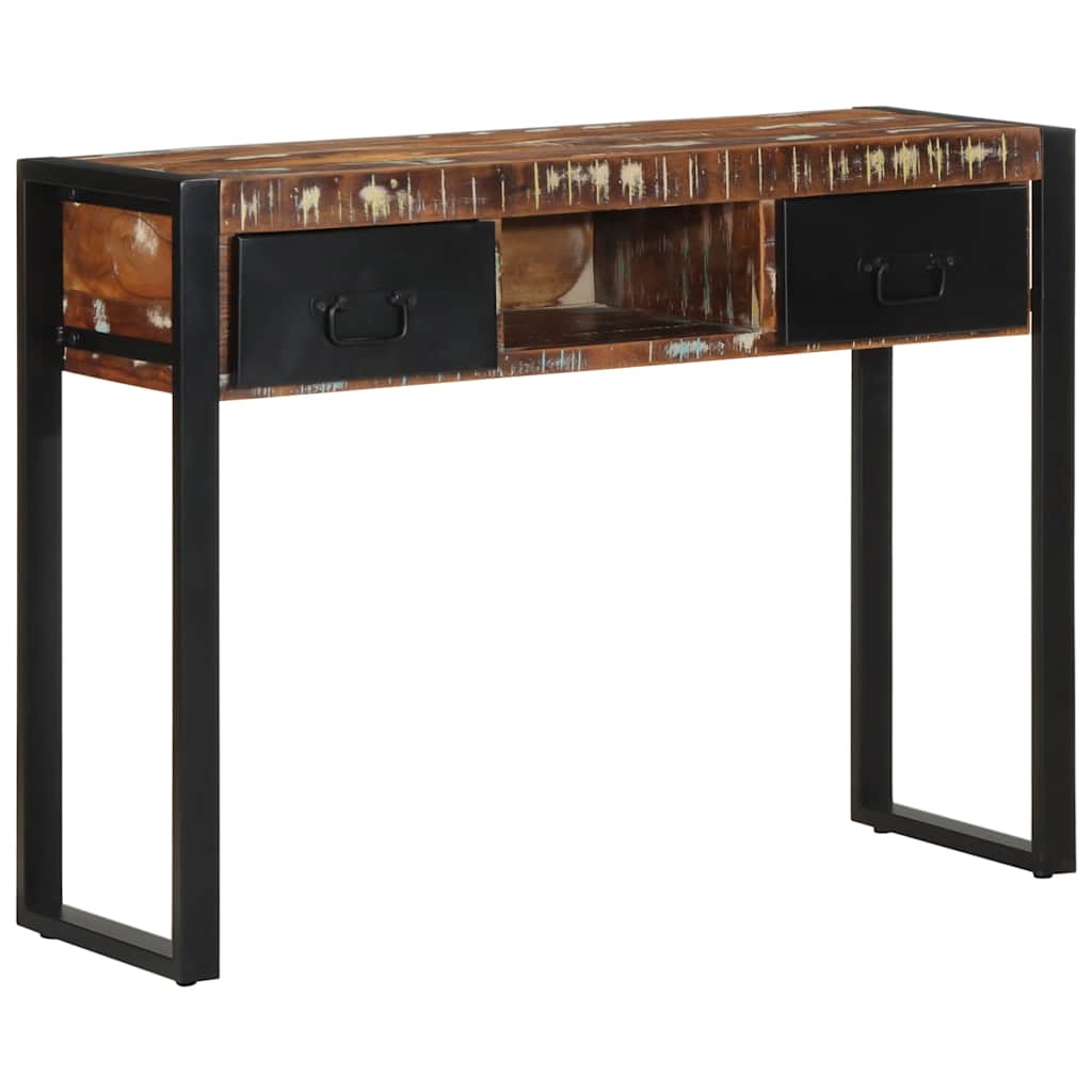 Table Console 100X35X75 Cm Bois De Manguier Massif Brut