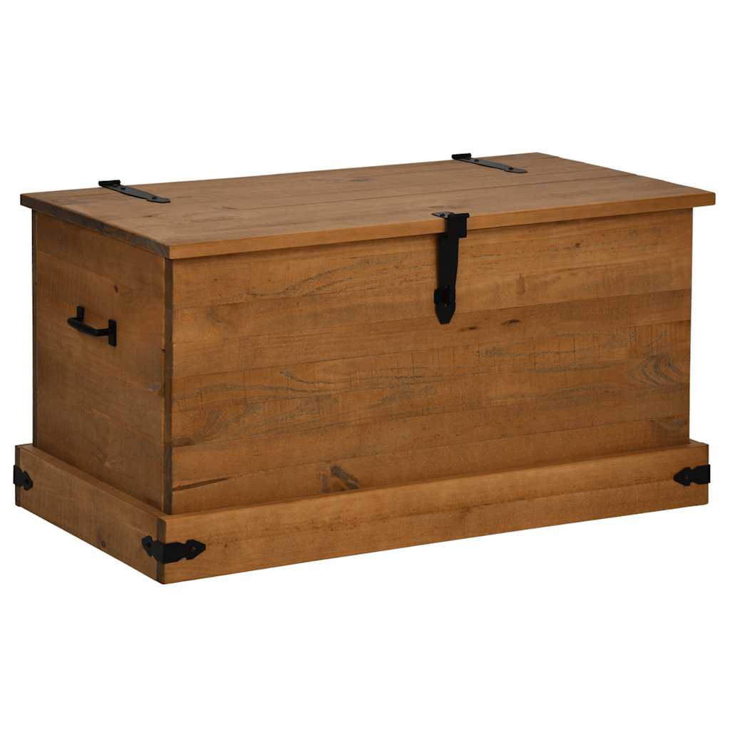 Coffre De Rangement Halden 91X48X47 Cm Bois Massif Pin
