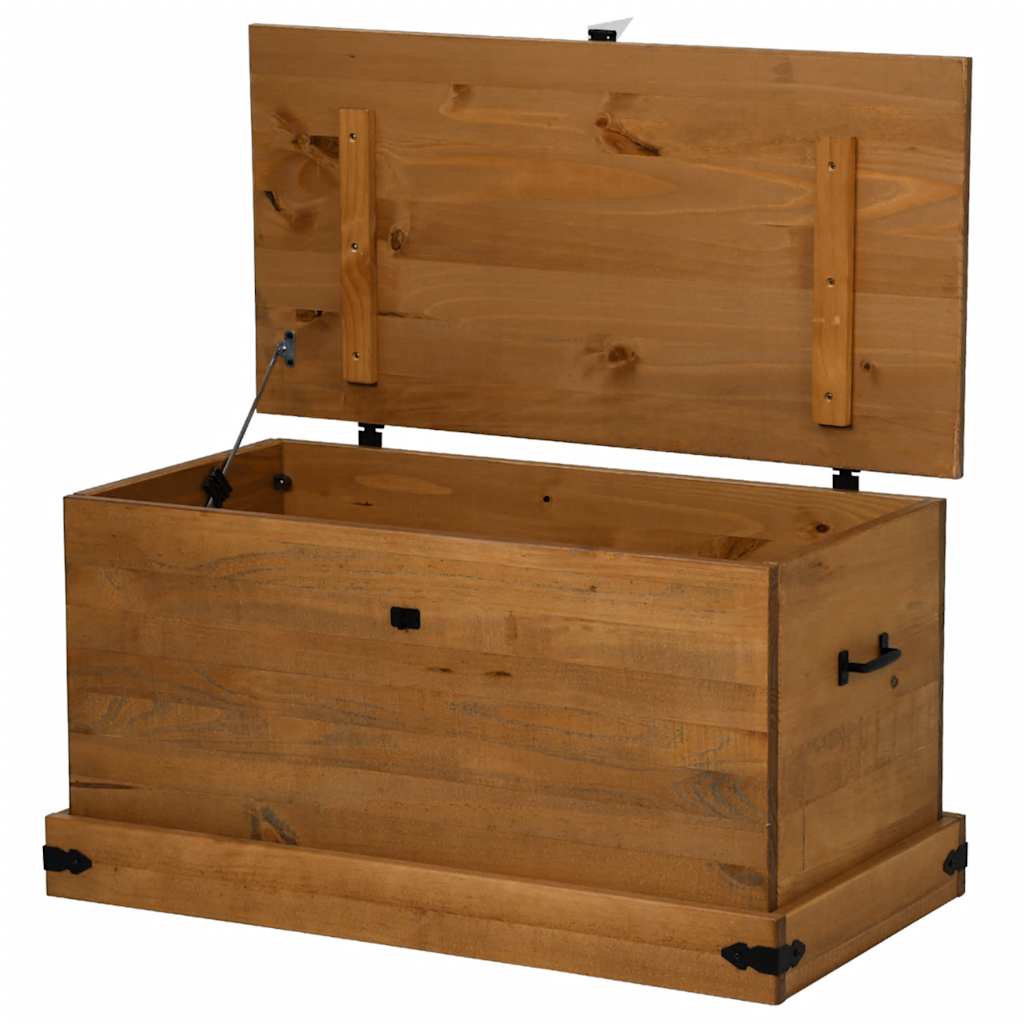 Coffre De Rangement Halden 91X48X47 Cm Bois Massif Pin