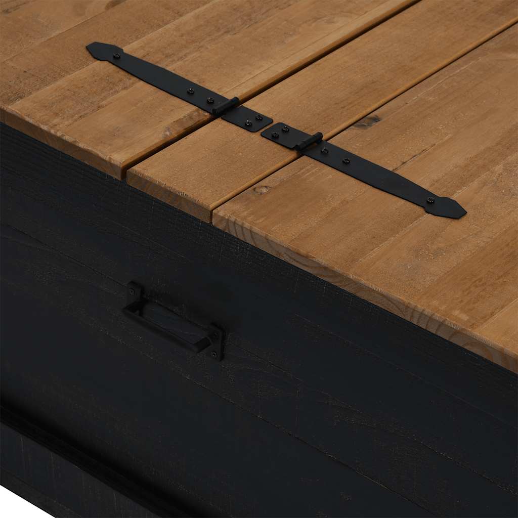 Coffre De Rangement Halden 91X91X47 Cm Bois Massif Pin