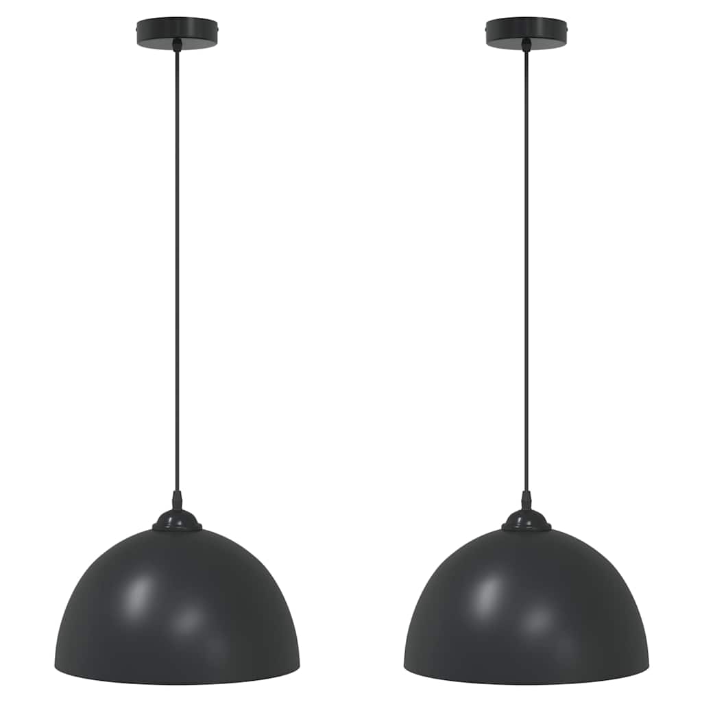 Lampes Suspendues 2 Pcs Hauteur Réglable E27 Ø 30 Cm Métal