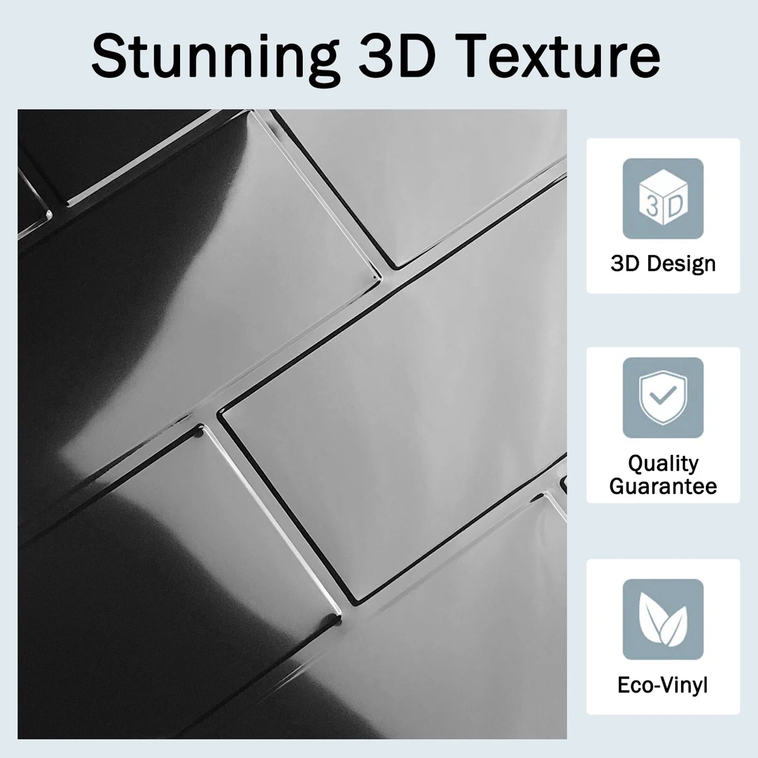 Stickers Muraux 3D Imitation Brique (Lot de 10)