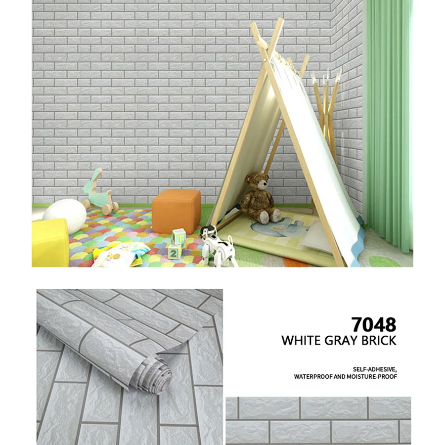 Sticker Mural Effet Brique Rouge Vintage (PVC