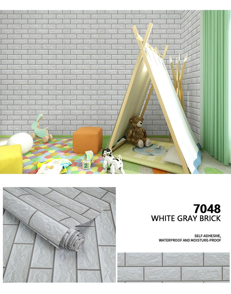 Sticker Mural Effet Brique Rouge Vintage (PVC