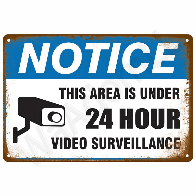 Garage Rules Plaque Métal Vintage Déco Murale