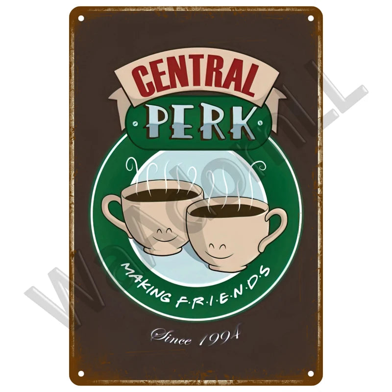 But First, Coffee Plaque Métal Vintage Coffee Shop