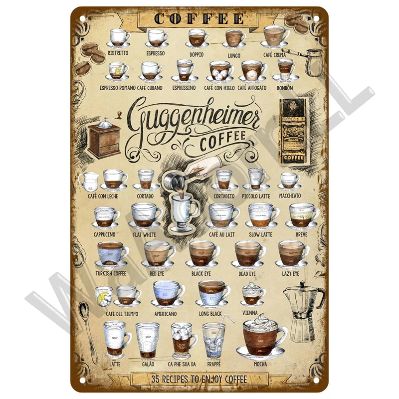 But First, Coffee Plaque Métal Vintage Coffee Shop