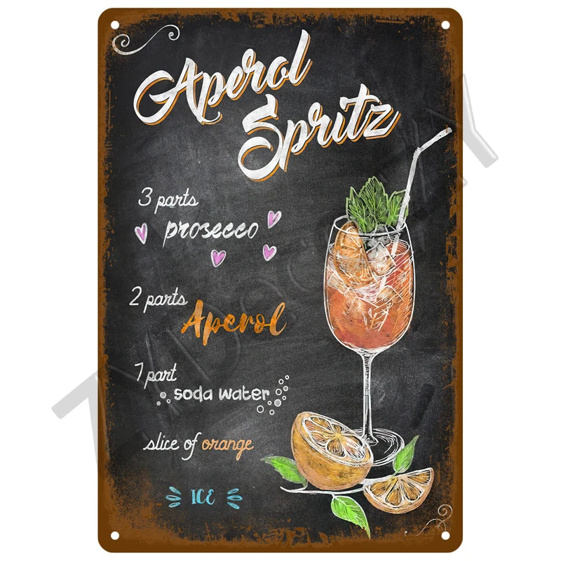 Cheers & Beers Plaque Métal Vintage Bar