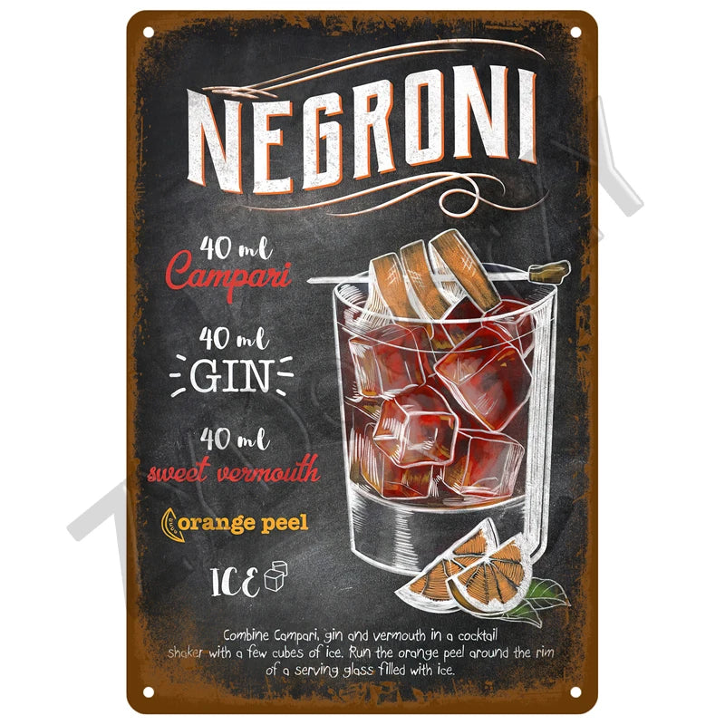 Cheers & Beers Plaque Métal Vintage Bar