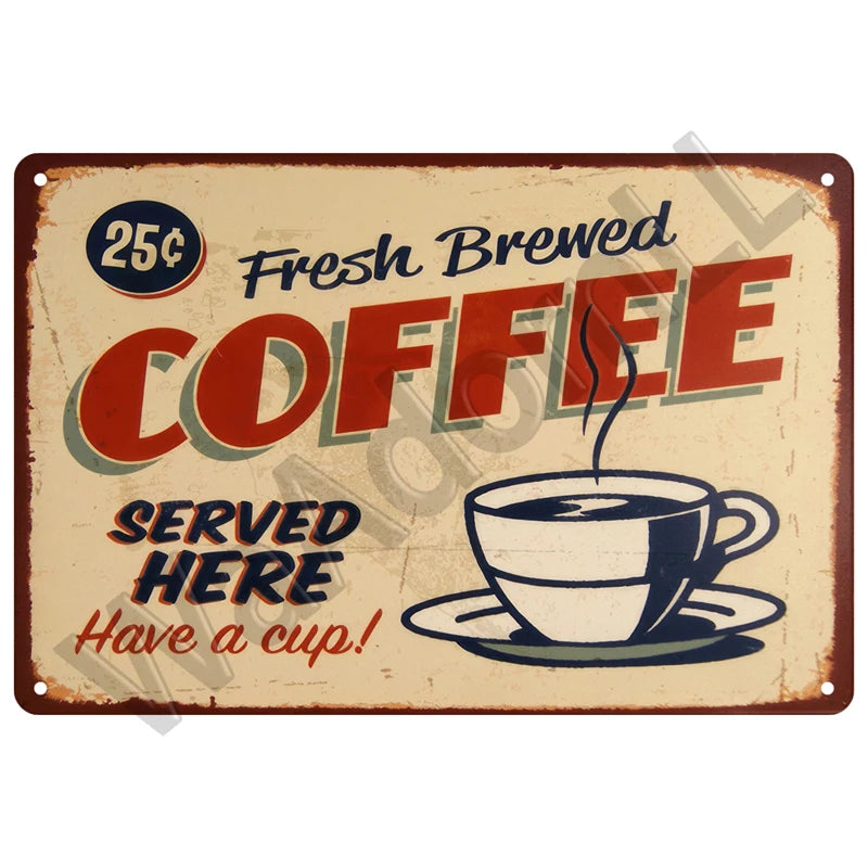 But First, Coffee Plaque Métal Vintage Coffee Shop