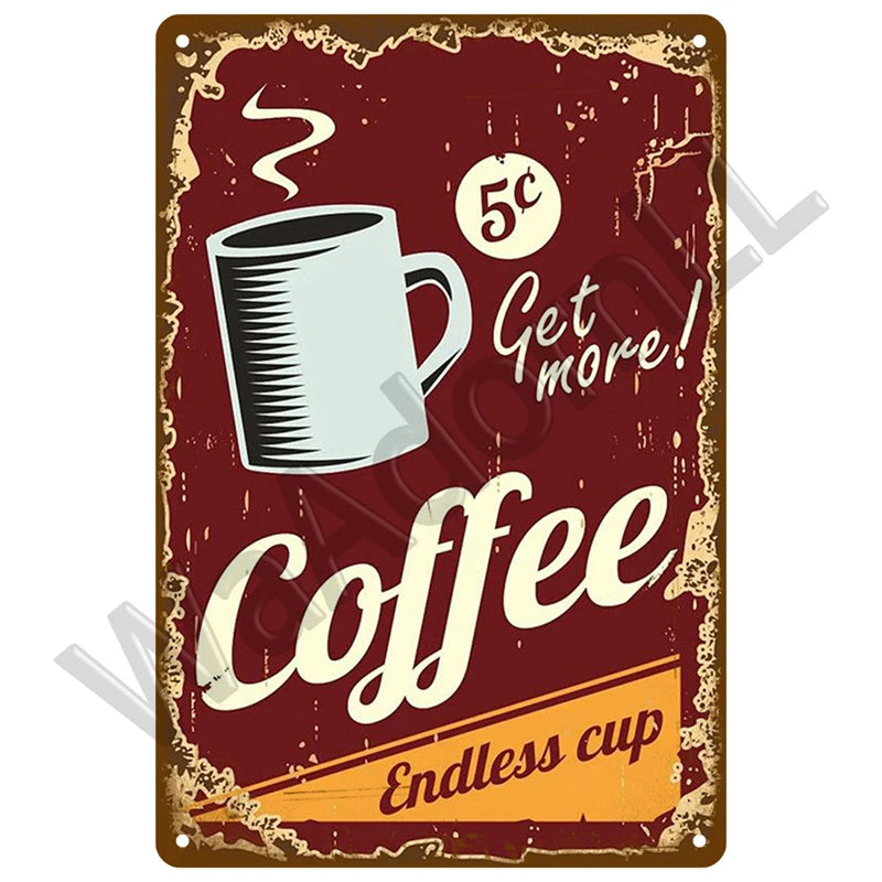 But First, Coffee Plaque Métal Vintage Coffee Shop