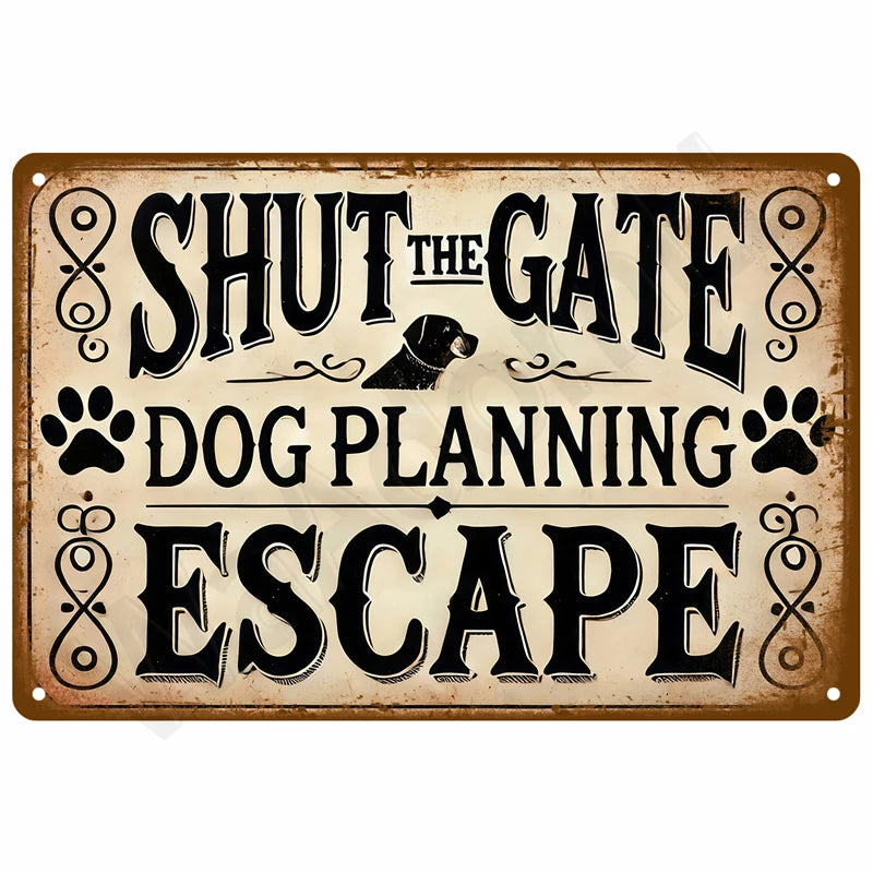 Garage Rules Plaque Métal Vintage Déco Murale