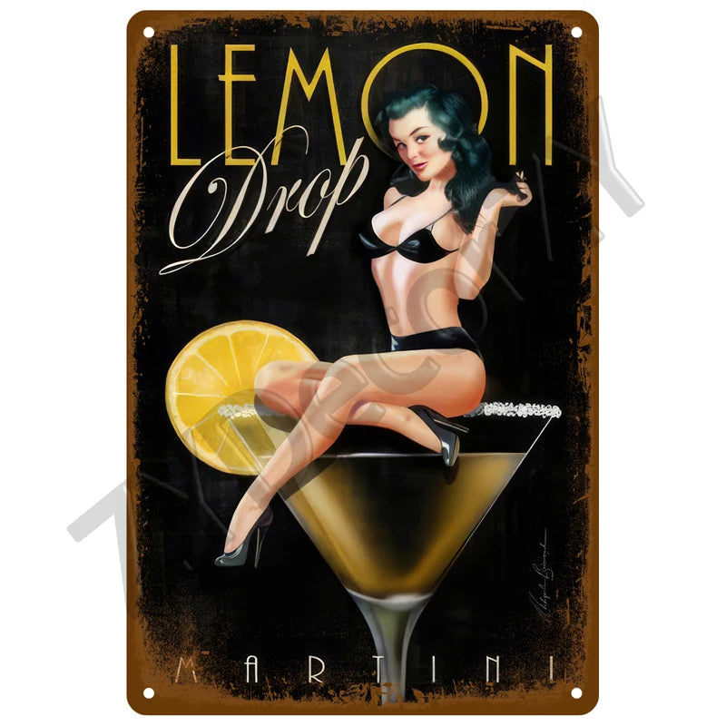 Cheers & Beers Plaque Métal Vintage Bar