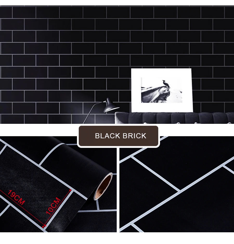 Sticker Mural Effet Brique Rouge Vintage (PVC