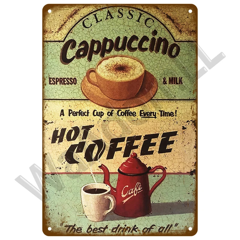 But First, Coffee Plaque Métal Vintage Coffee Shop