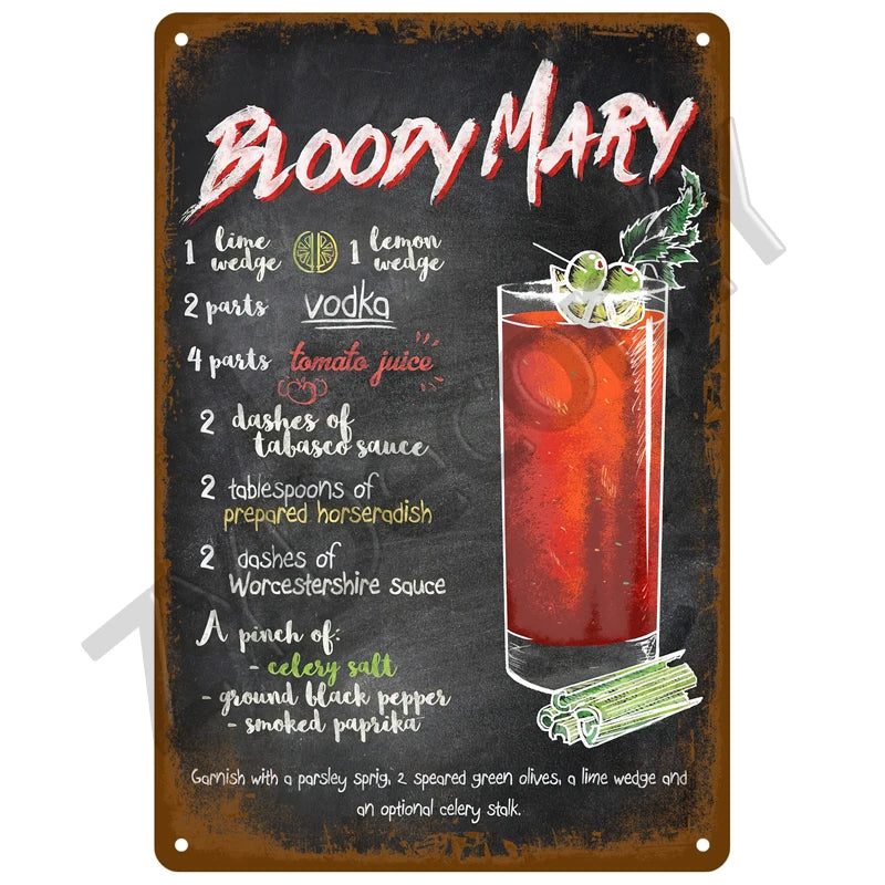 Cheers & Beers Plaque Métal Vintage Bar