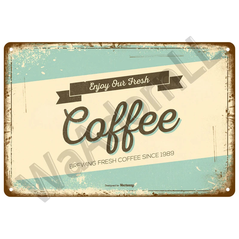 But First, Coffee Plaque Métal Vintage Coffee Shop