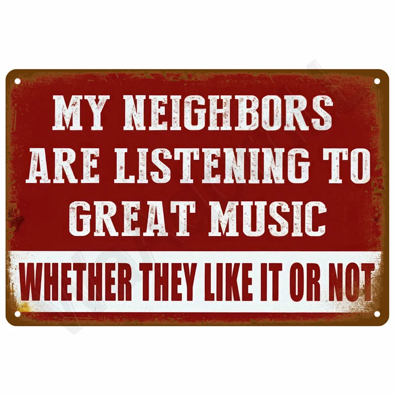 Garage Rules Plaque Métal Vintage Déco Murale