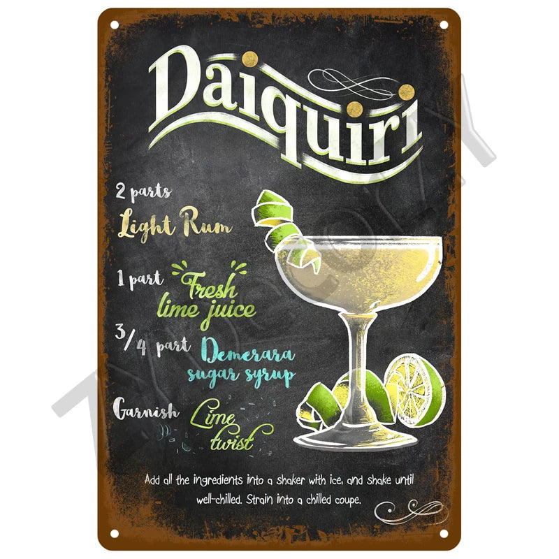 Cheers & Beers Plaque Métal Vintage Bar