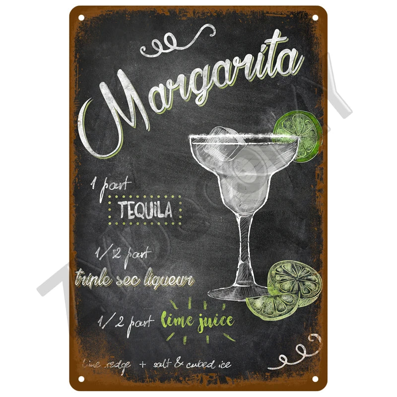 Cheers & Beers Plaque Métal Vintage Bar