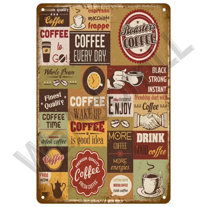 But First, Coffee Plaque Métal Vintage Coffee Shop