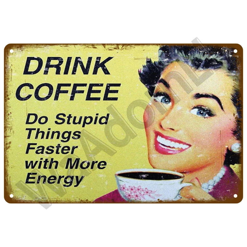 But First, Coffee Plaque Métal Vintage Coffee Shop