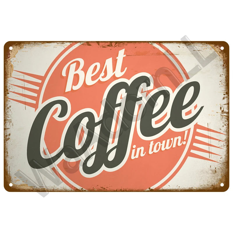 But First, Coffee Plaque Métal Vintage Coffee Shop